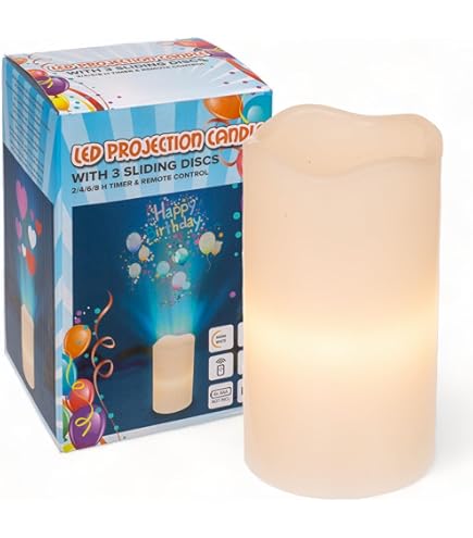 EMOS Bougie LED Robuste Avec Projecteur, Motif Flocons De Neige En Blanc Froid, Dimensions