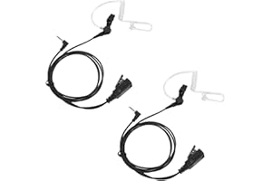 COODIO 2 x Oreillette 1-Pin Écouteur Casque Microphone [Tube Acoustique] KIT Bodyguard FBI pour Motorola TLKR Talkie Walkie Radio