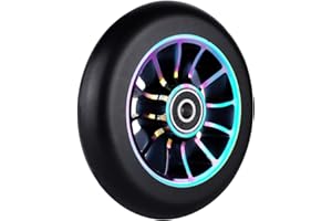 TILEMALL 110 mm alloy series pro stunt scooter wheel with Abec 9 bearings fits MGP/razor/lucky/JD bug pro scooter., Colourful