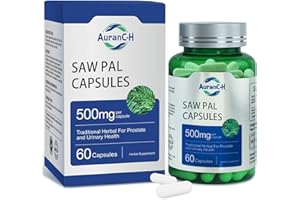 AURANC-H Saw+ | 500mg Maximum Strength Serving | Fast Absorption 60 Capsules | One Ingredient | for Male Health, Strength, Performace, Natural, Prostate Health Support Supplement
