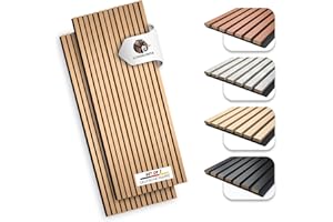 Loxodonta Akustikpaneele 2er Set 275×28 cm (1,54 m²) – Holzoptik Farbe Buchenholz – Akustik Wandpaneele mit Filz zur Schalldämmung