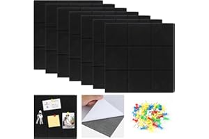 AILUYA Tablón de anuncios de fieltro, 7 unidades, grande, autoadhesivo, 30 x 30 cm, con 50 agujas, tablón de anuncios, tablero de fieltro, pared de corcho, decoración de pared para oficina, cocina, escuela