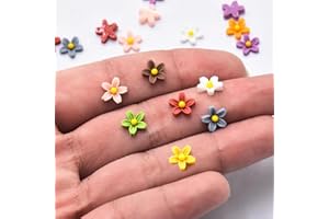 ZOSIGN 50 Pièces Mini Fleurs Décoration,Résine Fleurs Miniatures,Décoration Fleurs en Micro,pour Jardin Féérique Décoration,Mini Décoration de Paysage,Accessoires de Nail Art