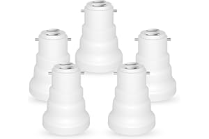 AcornSolution B22 to E27 Socket Adapter, Bayonet to Screw Converter, BC to ES Adopter, Max Wattage 200W, 0~250V, 165 Degree Heat Resistant (5 Pack)
