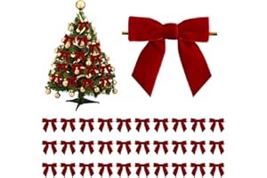 CHDZSW 30 Stück 8x8cm Weihnachten Schleifen, Weihnachtsschleifen, Weihnachtsbogen Geschenkschleife, weihnachtsdeko Rot, Weihnachtsbaum Bögen Weihnachtsdeko, für Weihnachtskranz Dekorationen Geschenke