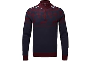 Snuggaroo Mens Reindeer Knitted Nordic Fair Isle Christmas Xmas Jumper