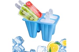 GMGXX Eisformen Eis am Stiel, Eisformen Silikon BPA Frei, 4 Popsicle Formen Wiederverwendbar DIY Eisform für Kinder und Erwachsene