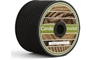 CORDAMARKET Cuerda Ignífuga, Cuerda Técnica Retardante al Fuego para Uso Industrial Emergencias y Actividades Técnicas, Negra, 9 mm × 25 m