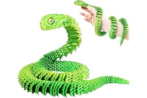 MYQIQI Large 3D Printed Snakes (24 inch-60cm) – Flexible Articulated Snake Animal Snake Collectable Fidget Toys for Home Office Executive Desk or Medusa themed Decoration (Green)