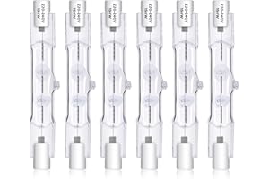 Morotty Żarówka halogenowa R7S, 78 mm, 150 W, 230 V, J78 ściemnialna żarówka halogenowa 2800K, ciepła biel, odpowiednia do lamp podłogowych, oświetlenia krajobrazu, opakowanie 6 szt