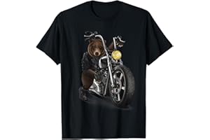 FOX REPUBLIC DESIGN Grizzly Bear Riding Chopper Moto T-Shirt