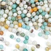 120pcs 6mm Natural Amazonite Round Beads 6mm Gemstone Beads Stringing Gemstone Beads Ideal for DIY Bracelet Necklace Making,