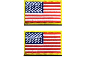 ZCKETO 2 Pezzi Bandiera Americana Stati Uniti d'America Emblema Nazionale Gancio e anello ricamato emblema nazionale Toppa per calcio squadra lavoro maglia zaino cappelli tattico militare-oro