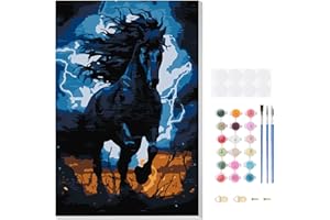 Jawecci Pferde Malen nach Zahlen mit Rahmen für Kinder ab 8-12 Jahren, DIY Malen Nach Zahlen Tiere, Kreativset für Erwachsene Mädchen Home Décor 20x30cm