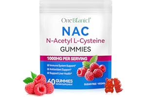 XAYGHE NAC N-Acetyl-Cysteine 1000mg Gummies, 60 Count | 30 Days Supply, Vegan N-Acetyl L-Cysteine Nutritional Supplements - Nac Supplement High Bioavailability Amino Acid for Skin & Hair