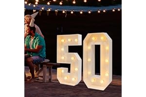 BIGGITTIG Chiffre Lumineux Geant Chiffre Anniversaire Lights Décoration Led Chiffres 2000-3000K Numéros Lumineux Chiffres Lumineux Lettres,Pour Anniversaire, Fête, Décoration De Fond (50)
