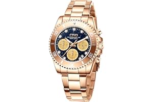 CIVO Montre Femme Acier Inoxydable Etanche Celeste Strass Analogique Quartz Mode Entreprise
