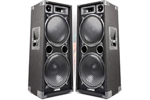 MAX MAX212 Dual 12" Passive DJ PA Speaker Pair – 2800W Powerful Audio System, Dual 12-Inch Woofers, Bullet Tweeter, Durable Carpet Finish, PA Speaker Solution for DJs, Karaoke, Parties, Events, Black