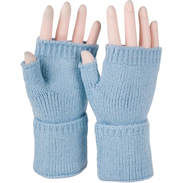 Guantes Invierno Cachemira Imitación Guantes Sin Dedos DWE Mujer - Cachemira, Térmicos Y Con Agujero Para Pulgar Guantes Muñeca Caliente