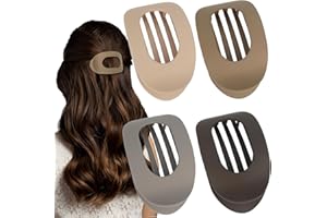 OWill 4 piezas Pinzas pelo mujer,Mate Pinzas para el pelo planas,Pinzas para el cabello para mujer, cabello fino, pinza para el cabello diseño curvo,Pinza plana para cabello fino y grueso