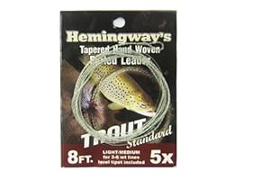 AVENTIK Riverruns Hemingway's Tapered Hand Woven Furled leader-Trout Fishing Leader 8FT5X