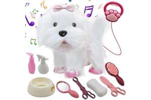 Jaydear Spielzeug Hund für Kinder,Fernbedienung Elektronisch Plüschwelpe Spielzeug Haustier,Interaktives Spielzeug Haustier Hund für Kleinkinder Mädchen Junge, Weiß