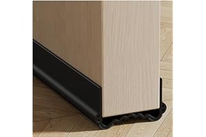 Veki 100cm Cutable Draught Excluder for Bottom of Doors, PVC Double-Sided Draft Excluder for Doors, Noise Blocker Door Draft Excluder, Under Door Draft Stopper for Energy Saving (Wide 3.5-5cm, Black)