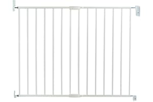 Munchkin Lindam Easy Close Cancello per Scale per Bambini , Cancello di sicurezza per bambini o cani per scale e porte , Facile da installare , Senza barre , 64.5-102cm , Bianco