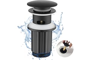 Nafall Zestaw Odpływowy Do Umywalki - Wbudowany Zawór Odpływowy Do Umywalki Z Przelewem, Ogólnego Zastosowania 1 1/4 Cala (Mosiężny Korpus I Plastikowa Nakrętka)