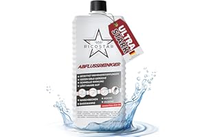 Ricostar Abflussreiniger 1000ml mit 3 Haarsieben – Extra starker Rohrreiniger gegen Verstopfungen, Haare & Gerüche – Rohrfrei für Küche, Bad, Dusche & Waschbecken – Made in Germany
