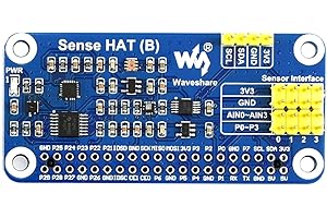 Coolwell Waveshare Sense Hat (B) for Raspberry Pi Onboard Multi Powerful Sensors Supports External Sensors I2C Interface for Collect Temperature, Humidity, Barometric Pressure Data