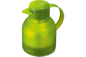 Emsa Samba Isolierkanne 505763 | 1 Liter | Quick Press Verschluss | 100% dicht | 12h heiß, 24h kalt | Transluzent Grün