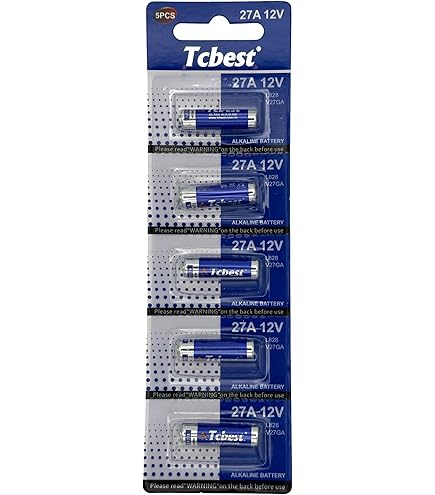 NASTIMA 12V 27A Alkaline Batteries 5-Pack - A27 LR27A MN27 For Garage Door Openers & Remotes