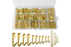 NORTHERN BROTHERS 320Pcs Picture Hooks Picture Hanging Kit with Nails Picture Hangers Heavy Duty Picture Nails Picture Hanging Hooks for Hard Walls