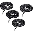 Telephone Cord Cable Line Wire,SHONCO 4 Pack 6Ft Modular Coiled Telephone Handset Cord (Black)