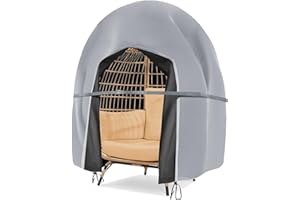 WIDESMILE Double Egg Chair Cover Waterproof Heavy Duty Outdoor Hanging Chair Covers 420D Oxford Fabric Swing Chair Cover with Drawstrings Cocoon Egg Chair Protector Grey 230x200cm