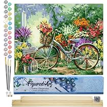 Figured'Art Malen Nach Zahlen Erwachsene Mit Rahmen Schönheit und Schmetterlinge - Paint by Numbers Basteln DIY Bastelset 40x50cm Mit Keilrahmen (nicht gespannt