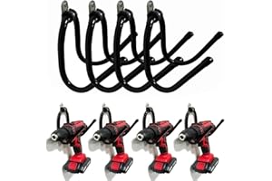 AUXPhome Power Tool Organizer,Wall Mount Garage Storage Rack,Power Tool Hanger Hook,Workshop/Home Organization Wall Hanger for Drill,Cable,Accessories Bag,tool box,Other Tools etc- Holds 4 Drills