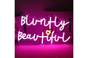 Horseneon Bluntly Beautiful Neon Sign, Pink LED Neon Light for Wall Decor, Neon Signs for Bedroom, Neon Lights Signs for Girl Room Bedroom Home Party Decor Gifts