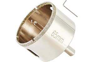 DaduoRi 65mm Diamond Hole Saw with Pilot Bit, 65mm Tile Hole Cutter with Center Drill Bit for Marble, Granite, Ceramics,Porcelain Tiles, Glass,Wet Use