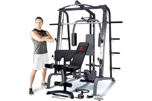Marcy SM4000 Deluxe Smith Machine Full Home Gym with Commercial Grade Bench