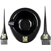 GLAMLOOK Profesyonel Sa&ccedil; Boyama Seti | Boya Karıştırma Kabı ve 2 Farklı Boyut Uygulama Fır&ccedil;ası | Ergonomik Tutuşlu, Kuaf&ouml;r ve