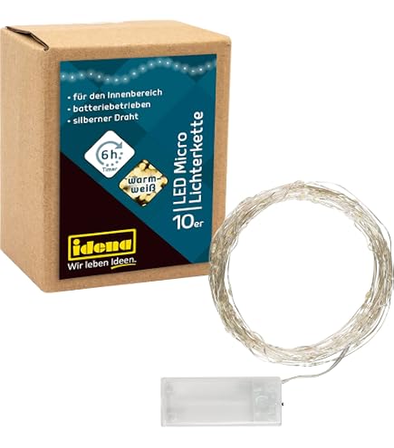 10er Set Micro LED Lichterketten – 1m, Batteriebetrieben, IP65 Wasserdicht, Für Deko Innen & Draußen