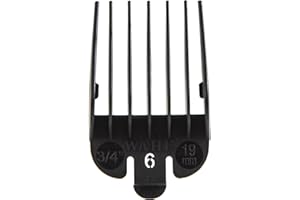 WAHL PROFESSIONAL WAHL Nylon Attachment Combs, #6, 19mm, Peines guía para cortapelos, accesorios, protectores profesionales para cortapelos, negros, Super Taper, Taper2000, Senior, Magic Clip, Legend, Balding