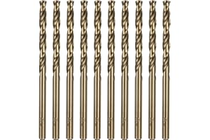 sourcing map 10pcs Cobalt Jobber Drill Bits 4.2mm / 0.165" M35 High Speed Steel HSS Twist Drilling Bit Tool for Stainless Steel Copper Wood Plastic and other Hard Materials