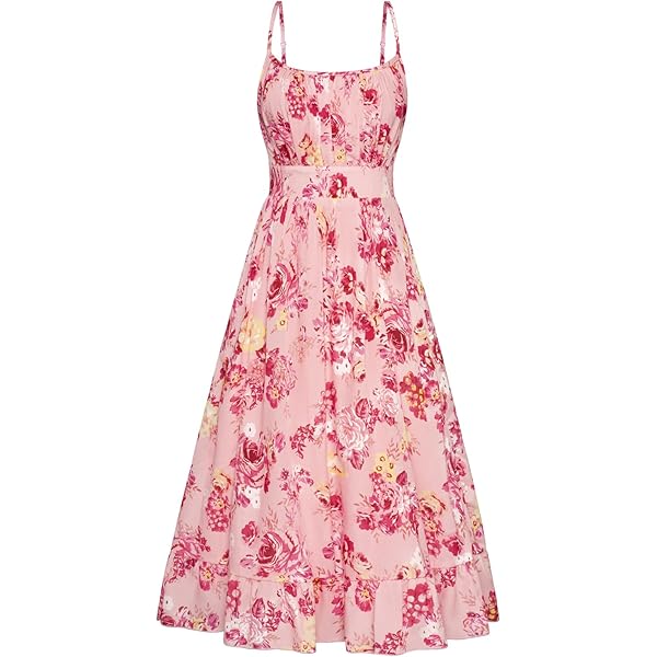 GRACE KARIN 2024 Dames Zomer V-hals Korte Mouwen Bloemenjurk Casual Strand Maxi Jurk Elegant A-lijn Vrijetijdsjurk Vakantiejurk Bruiloft, rood, bloemen, M