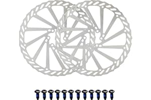 Jane Eyre Disques de frein de 203 mm Disques de frein de vélo en acier inoxydable 2 pièces Rotor à 6 boulons, adaptés à la plupart des pièces de verrouillage central de vélo (Argent)