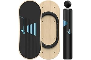 ‎SPORTNEER Sportneer Balance Board - 7 Modi Wackelbrett Indoorboard Skateboard Surf Mit Verstellbaren Stoppern - Holz - Roller Und 7,1 cm Ball Im Lieferumfang Enthalten
