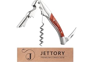 Jettory Kellnermesser | 3-in-1 Weinöffner | Flaschenöffner Korkenzieher und Bierflaschenöffner mit integriertem Folienmesser | der ideale Weinöffner für jeden Anlass.