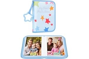 NISELITY Baby's My First Photo Album for Baby Holds 21 6x4 Photos, Baby Photo book Soft Cloth Family Book, My First Family Album for 6x4 Babys Shower Kids Toddlers Family Pictures, Toddler Photo Album (Blue)